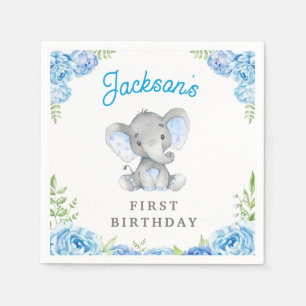Jongen Elephant 1e 2e verjaardag Little Peanut Servet