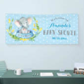 Jongen Elephant Baby shower Blue en Grey Banner (Beurs)