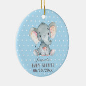 Jongen Elephant Baby shower Blue en Grey Keramisch Ornament (Rechts)
