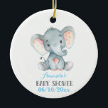 Jongen Elephant Baby shower Blue en Grey Keramisch Ornament<br><div class="desc">Jongen Elephant Baby shower Blue en Grey Ceramic Ornament</div>