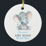 Jongen Elephant Baby shower Blue en Grey Keramisch Ornament<br><div class="desc">Jongen Elephant Baby shower Blue en Grey Ceramic Ornament</div>