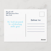 Jongen Elephant Baby shower Blue en Navy Briefkaart (Achterkant)