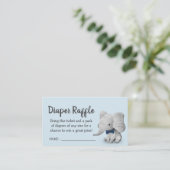 Jongen Elephant Baby shower Diaper Raffle Ticket Informatiekaartje (Staand voorkant)