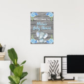 Jongen Elephant Baby shower Poster (Thuiskantoor)
