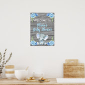 Jongen Elephant Baby shower Poster (Keuken)