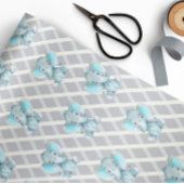 Jongen Elephant Baby shower Wrapping Paper Cadeaupapier