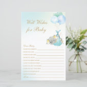 Jongen Elephant-ballonnen die graag Baby shower wi (Staand voorkant)