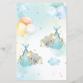 Jongen Elephant-ballonnen die graag Baby shower wi (Achterkant)