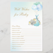 Jongen Elephant-ballonnen die graag Baby shower wi (Voorkant)