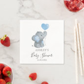 Jongen Elephant Blue Waterverf Baby shower Servet (Insitu)