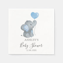 Jongen Elephant Blue Waterverf Baby shower