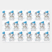 Jongen Elephant Blue Winter Kerstmis op maat Inpakpapier Vel (Voorkant 2)