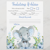 Jongen Elephant Bow Stropdas Baby shower Double Ga Flyer (Voorkant)