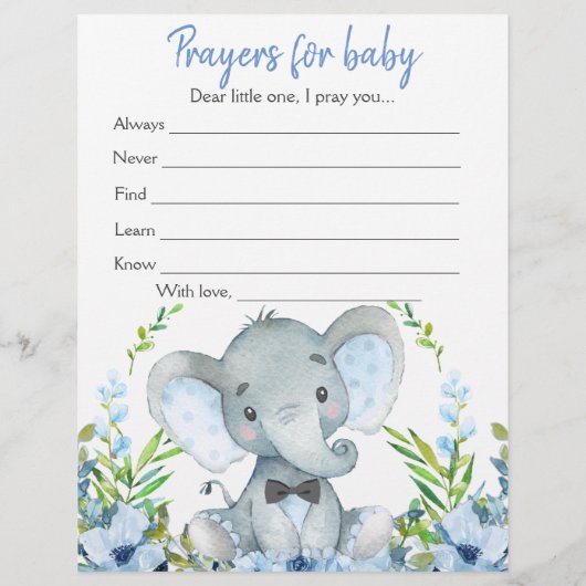 Jongen Elephant Bow Stropdas Baby shower Double Ga Flyer (Achterkant)
