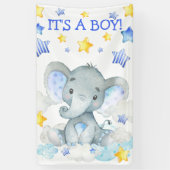 Jongen Elephant Cute Waterverf Baby shower Spandoek (Verticaal)