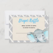 Jongen Elephant Diaper Raffle Card Blue Kaart (Voorkant)