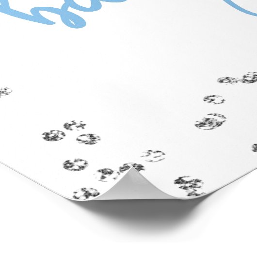 Jongen Elephant Glitter Baby shower Welkomstteken Poster (Hoek)