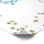 Jongen Elephant Gold Glitter Baby shower Welkomstb Poster (Hoek)