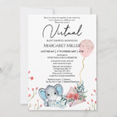 Jongen Elephant Gold Glitter-ballon - Virtuele Sho Kaart (Voorkant)