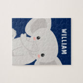 Jongen Elephant Navy Blue Specialized Kinderen Legpuzzel (Horizontaal)