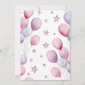 Jongen Elephant Pink-ballonnen Virtueel Baby showe Kaart (Achterkant)