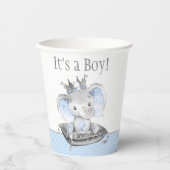 Jongen Elephant Prince Baby shower Paper Cups Papieren Bekers (Voorkant)