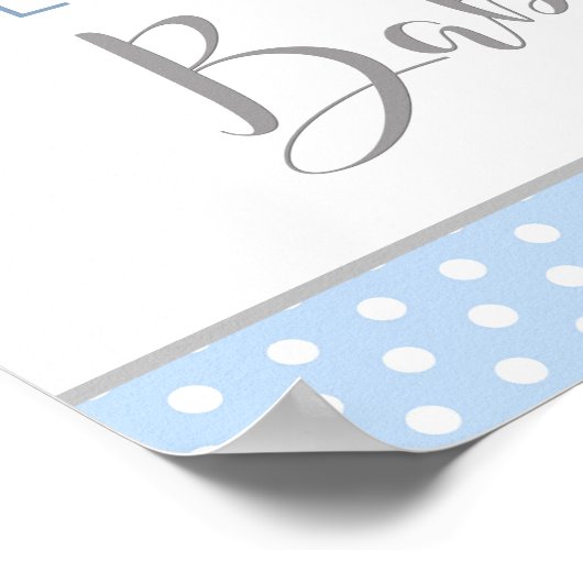 Jongen Elephant Prince Baby shower Welkomstteken Poster (Hoek)