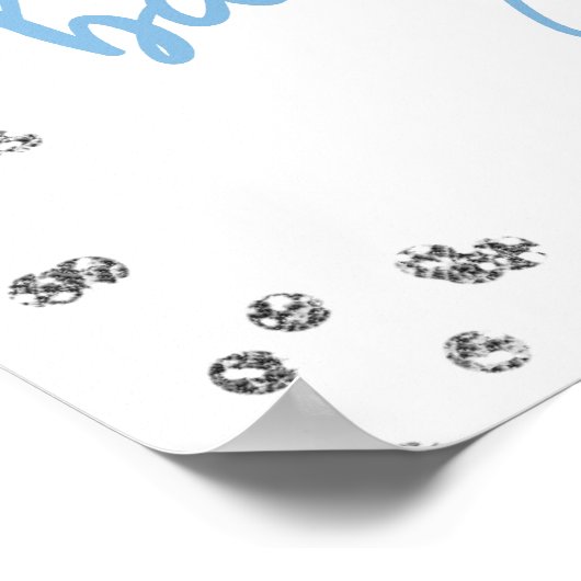 Jongen Elephant Prince Baby shower Welkomstteken Poster (Hoek)