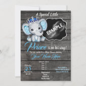 Jongen Elephant Ultrasound Photo Invitation Blue Kaart (Voorkant)