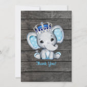 Jongen Elephant Ultrasound Photo Invitation Blue Kaart (Achterkant)