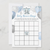 Jongen Elephant Waterverf Baby shower Bingo Kaart (Voorkant)
