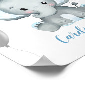 Jongen Elephant Waterverf Baby shower Gifts Poster (Hoek)