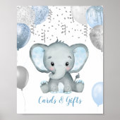 Jongen Elephant Waterverf Baby shower Gifts Poster (Voorkant)