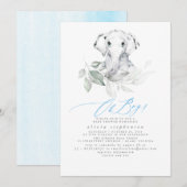 Jongen Elephant Waterverf Greenergy Baby shower Kaart (Voorkant / Achterkant)