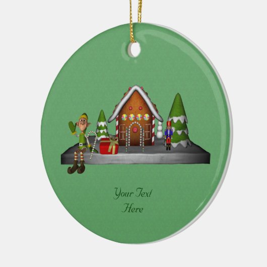 Jongen Elf Gingerbrood House Holiday Ornament (Links)