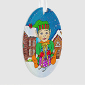 Jongen Elf Whimsical met een persoonlijk tintje Ornament (voorkant)
