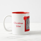 Jongen Elf Wreath-kerstfoto op maat Tweekleurige Koffiemok (Links)