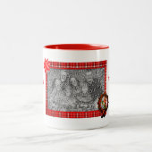 Jongen Elf Wreath-kerstfoto op maat Tweekleurige Koffiemok (Center)