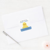 jongen ELKE LEEFTIJD rubber DUCKY VERJAARDAG parti Vierkante Sticker (Envelop)
