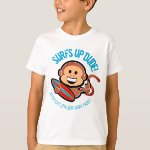 jongen ELKE LEEFTIJD surf aap BEACH POOL PARTY T-shirt
