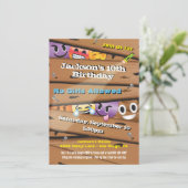 Jongen Emoji Birthday Party Invitations Kaart (Staand voorkant)