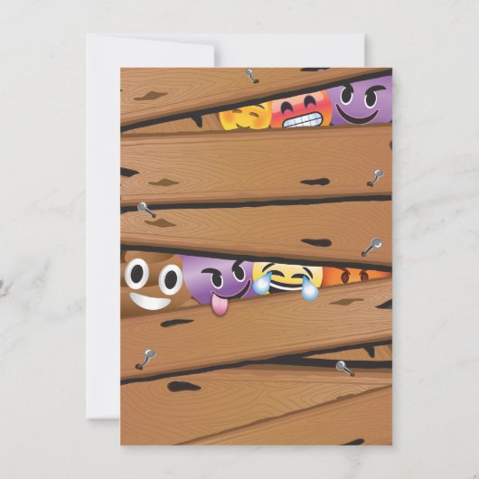 Jongen Emoji Birthday Party Invitations Kaart (Achterkant)