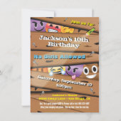 Jongen Emoji Birthday Party Invitations Kaart (Voorkant)