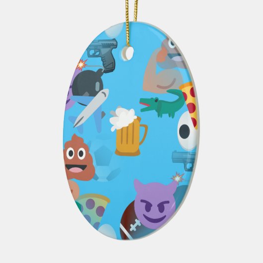 jongen emoji keramisch ornament (Links)