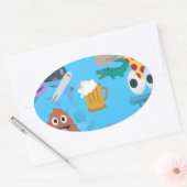 jongen emoji ovale sticker (Envelop)