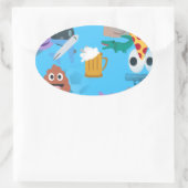 jongen emoji ovale sticker (Tas)