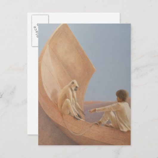 Jongen en apen 2010 briefkaart (Voorkant / Achterkant)