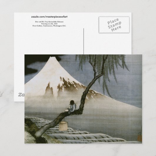 Jongen en de berg Fuji Hokusai Briefkaart (Voorkant / Achterkant)