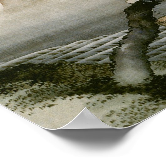 Jongen en de berg Fuji Hokusai Poster (Hoek)