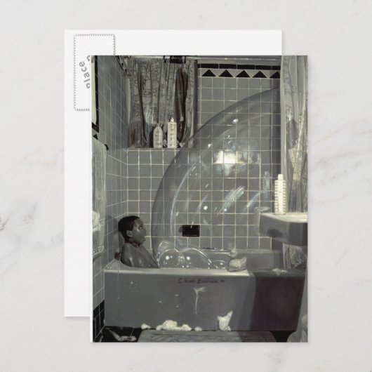 Jongen en de Bubble 1990 Briefkaart (Voorkant / Achterkant)